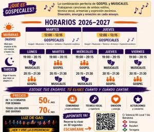 Horarios coro góspel y musicales